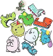 BELLIFFY Cartoon Dinosaur Iron on Patches 10pcs Embroidery Stickers for Jeans Clothing Bags Boys and Girls' Fashion Easy to Apply