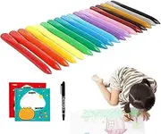 Kids Crayons | Painting Oil Pastel Triangle Colored Crayons | Easy Cleaning Oil Pastels with Exercise Book for Kids, Boys, Girls, Yechun