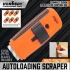 HORUSDY 6 Pack Razor Blade Scraper Tool 24 Pc Extra Blades Glass Scraper Cooktop