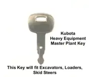 Kubota Master Plant Key for Excavators Diggers Tractors Loaders & Skid Steers