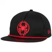 Spider-Man Miles Morales Logo New Era Adjustable Golfer Rope Hat Black