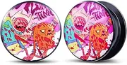 [POBAISITER] 2PCS Acrylic Solid Screw On Ear Plugs and Tunnels Hand Drawn Illustrations Epoxy Allergy Free Ear Gauge Stretcher For Women Men Body Piercing Jewelry