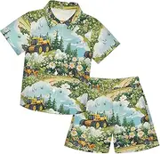 [Caihoyu] Little & Big Boy's Outfits Shirt Short Sets Baby Boy Shorts Set Summer Clothes Set