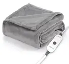 Sunbeam 11721 Velvet Electric Blanket Throw 4 Settings Gray 50 X 60