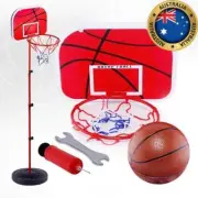 Kids Basketball Hoop Ring Net Backboard 1.7m Free Standing Adjustable In/Outdoor