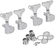 Hoement 4pcs Silver 4r Bass Tuners Tuning Pegs for Bass Guitar Easy to Install