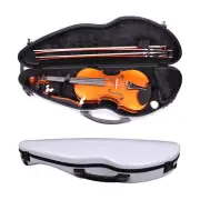 White Violin Case 4/4 full size Strong Carbon fiber hard shell with Backstraps