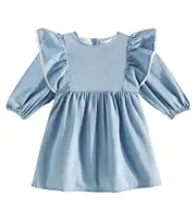 [C'era Una Volta] C'era Una Volta Baby Luna ruffled denim dress M 12 blue