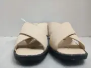 Vintage Air Step Women Open Toe Beige Dress Sandal Shoes. Leather Size 9
