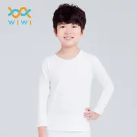 在飛比找蝦皮商城優惠-【WIWI】MIT溫灸刷毛圓領發熱衣(純淨白 童100-15