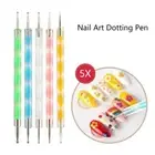 5Pcs Crystal Nail Paint Pen Dot Paint Nail Art Tool Set Girls