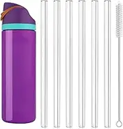 6 PCS Replacement Straws for Owala FreeSip 24 oz 32oz Water Bottle, Replacement Reusable Plastic Straws with Cleaning Brush for Owala Cup 24 oz 32 oz Plastic Straw Travel Sports Cup Accessories,Clear