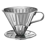 【TIAMO】 V02不銹鋼圓錐咖啡濾杯 附量匙濾紙/HG5034MR(2-4人/不銹鋼) | TIAMO品牌旗艦館