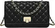 [HAKSIM] Women Leather Shoulder Bag Fashion Clutch Handbag Quilted Designer Crossbody Bag with Chain Strap