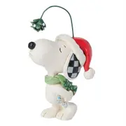 Peanuts by Jim Shore Mini Christmas Hat Snoopy with Mistletoe