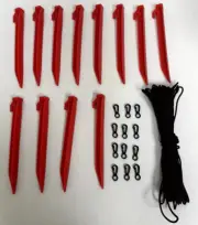 25PCS Plastic Inflatable Stakes Set Garden Tent Stake Tethers Ropes and Hooks
