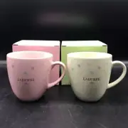 LADUREE Mug Cup set of 2 Macaron Design Pink Green 300ml Made in Japan