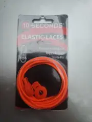Ten Seconds Elastic Stretch Shoelaces Shoe Laces Lock Lace Orange 36” Unisex