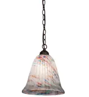 Meyda Tiffany 157655 Peacock Pate-De-Verre 11"W Pendant - MultiColor
