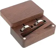 KAILIKETIY 1 Set Wooden Cufflinks Display Box Walnut Case for Jewelry Storage Multi Purpose Tie Clips Holder with Practical Lid Design for Home Travel Use Safe Reusable
