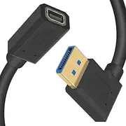 Duttek Mini Displayport to Displayport 1.4 Extender Cable, 32.4 Gbps Right Angled DP Male to Mini Displayport Female Cable with Gold-Plated Support Bi-Directional Transmission for Gaming Monitor