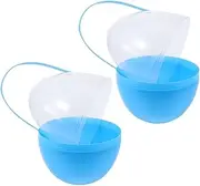 FOYTOKI 2 PC Eggs Clear Eggs Decorative Eggs Plastic Fillers Eggs Egg Shaped Fillable Balls Fillable Containers Handheld Egg Egg with Handle Pp Sky-Blue