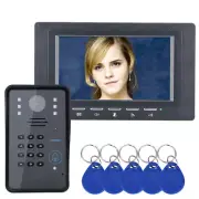 7" LCD Video Doorbell Wired IR Camera 1000TVL RFID Password Phone Video Intercom