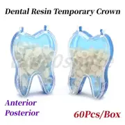 Dental Resin Temporary Crown Porcelain Teeth Caps Cover Anterior/Posterior 60Pcs