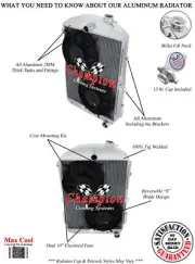 RC Champion 3 Row Radiator,10" Fans for 1938 Chevrolet Master Car Chevy V8 Conv (for: Chevrolet)
