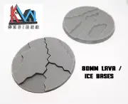 3D Printed - 80mm Scenic Lava / Ice / Earth Bases Style Bases - 2 Styles