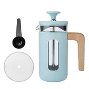 La Cafetiere Pisa 3-Cup Cafetiere Manual Glass Coffee Press Maker Sky Blue