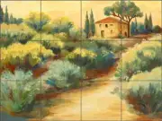 Tuscan Tile Backsplash Margosian Landscape Art Ceramic Mural JM026