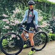 [WZRY] Triathlon Long Sleeve Cycling Jersey Suit Ladies Jersey Jumpsuit Jumpsuit Bicycle Gel Pad Jersey Sweatshirt #123 (Color : B20 105, Size : Medium)