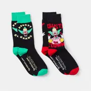 2 Pack The Simpsons Krusty The Clown License Socks