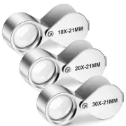 3 Pieces Jewelers Eye Loupe Set 10X, 20X and 30X Jewelry Loupe, Jewelers8453