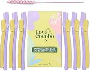Love Cocobo | 12 Pcs Dermaplaning Blades for Face | Eco Wheat Straw Eyebrow Razor | Face Razors for Women | Facial Hair Remover for Women | Peach Fuzz Remover | 2 Sizes Biodegradable Dermaplane Tool