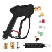 Pressure Washer Gun, 360°Swivel Short High Power Washer Gun(Max 5000PSI) wi