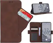[GoshukunTech] Phone Cover for Nokia X30 5G,for Nokia X30 5G Wallet Case[ 5 Card Slots Leather Wallet ] Soft TPU Inner Case Flip Cover Stand Feature [6.43 inch]-Dark Brown