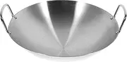 Operitacx Stainless Steel Wok Forever Pans Steel Deep Frying Pan Big Wok Pan Electric Wok Practical Cooking Pan Wok Pan with Lid Stir Fry Wok Non Stick Frying Pans Chinese Cooking Pan Woks
