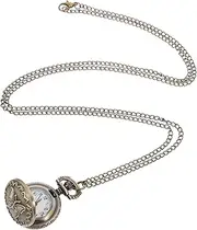 [OATIPHO] 1pc Three-dimensional Pattern Pocket Watch Chain Pocket Watch Butterflies Pattern Watch Necklace Pocket Watch Vintage Watch Pocket Watch Pendant Quartz Movement Watch Titanium