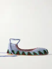 [Kashura] Kashura - Crocheted Ballet Flats - Blue - IT36 IT 36 Blue