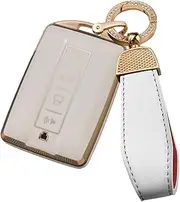 ontto TPU Car Key fob Cover case Fit for Great Wall GWM WEY Tank 300 500 Tank300 Tank500 Smart Key Holder Shell Bag Keychain Full Protection Auto Accessories 4 Buttons Beige