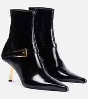 [Saint Laurent] Saint Laurent Lee 75 glazed leather ankle boots AU 8.5 black