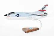 VFP-63 Eyes of the Fleet (1975) F-8J Model,Vought F-8 Crusader,18",Mahogany