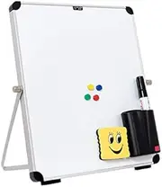 Small Desktop Dry Erase Board Portable Small Magnetic Double Sided Whiteboard Easel for Kids to Do List White Board for Home Office School