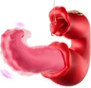 Vibrator Adult Sex Toys for Women Tongue Thrusting Vibrators Dildo Rose Sex Toy with 10 Licking & Vibration Modes, G-spot Clit Vibrator Pleasure Tools for Female Couples Games