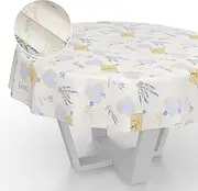 Oilcloth Tablecloth Washable Oilcloth Garden Tablecloth Outdoor Indoor Round 140 cm Cut Edge Lavender
