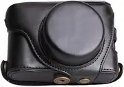 [NFGZFNMKYW] Leather Camera Hard Cover Case Bag Protector Shoulder Strap Fit for Fujifilm Fit for Fuji X100 X100S X100T(Black)