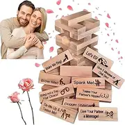 GINTBN Lust Tower Game for Adults, 48Pcs Super Naughty Block Tower Game, Couples Games for Adults, Stacking Wooden Block Game for Grown Ups, Valentine Tumbling Tower Stacking Blocks Game