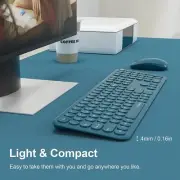 Wireless Ultra-Thin Keyboard &Mouse 2.4GHz USB Cordless Full-Sized Silent Retro
